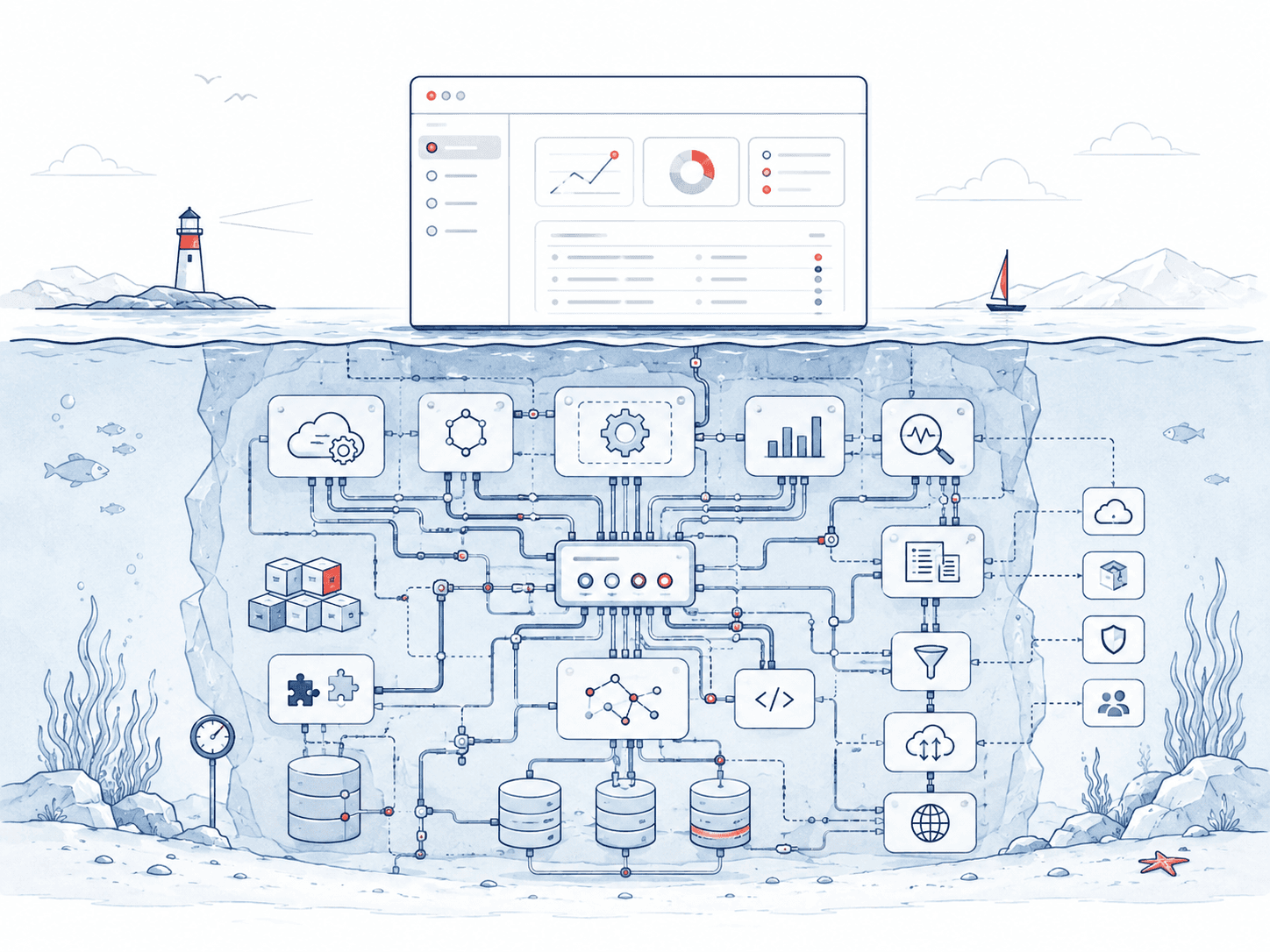 Onderwater netwerkarchitectuur en interface